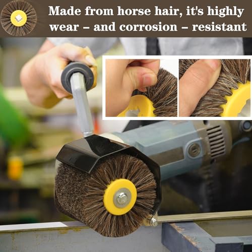 Shinboc 4.7x4 Inch Surface Conditioning Tool, Horse Hair Abrasive Wheel - style: Horse Hair Abrasive