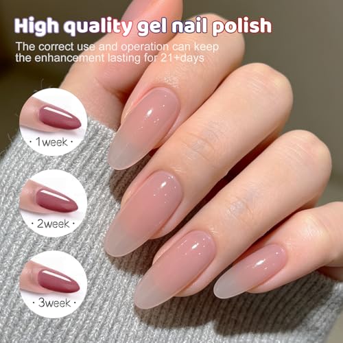 JODSONE 32 Colors Gel Nail Polish Kit with Base Coat Matte Glitter Top Coat Soak Off Manicure Tools Manicure Salon DIY at Home - color: B29