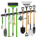 ZONGOOL 2 Pack Mop Broom Holder Wall Mount 4 Racks 5 Hooks Storage Black - color: Black, size: 2Pack 4R5H