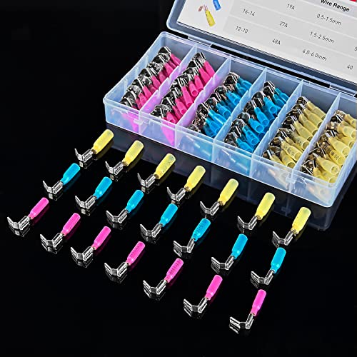Nilight 140PCS Heat Shrink Piggy Back Spade Terminals Connectors - color: 140Pcs Piggy Back Terminals