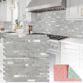 StyloVue 20 Sheets Peel and Stick Backsplash for Kitchen, Slate Gray with Metal Silver Look Stick on Tile Upgrade Your Kitchen Backsplash, RV, Fireplace - color: Slate Gray With Metal Silver