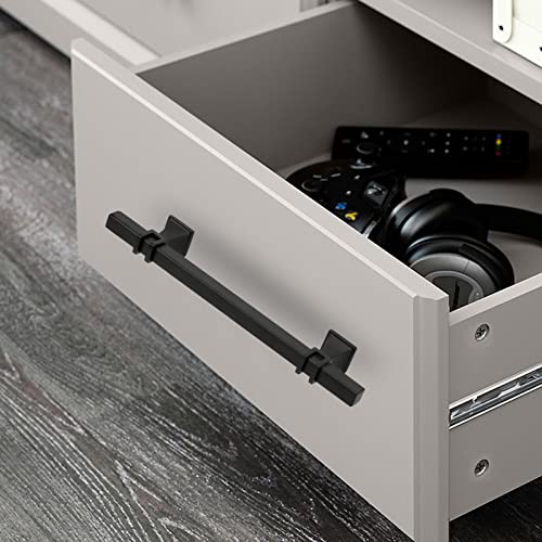 10 Pack 3-3/4 Inch Black Matte Black Cabinet Pulls, Square Kitchen Cabinet Handles Dresser Drawer Pulls - color: Black, size: 3-3/4 inch (96mm) Hole Center Pull