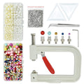 5400pcs Pearl Beads Hand Press Pearl Setting Tool Set, Beads Rivet Fixing Machine, DIY Handmade Pearl Setting Machine with Beads Nails Screw Heads Tweezers Wrench Trays for DIY Crafts Accessories