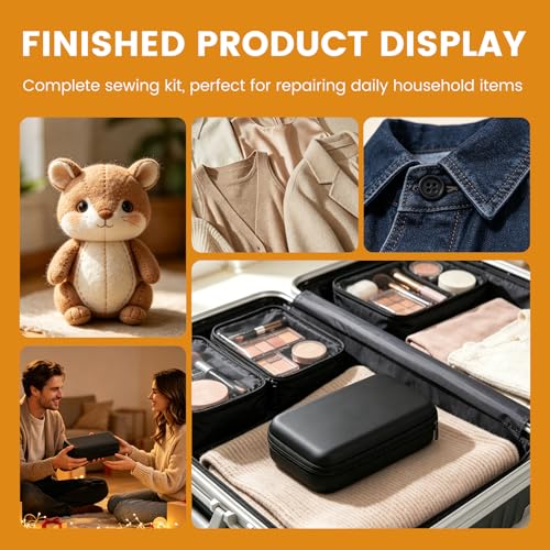 TLKKUE Sewing Kit, Travel Sewing Kit with Upholstery Threads and Needles - color: 9 Colors Thread