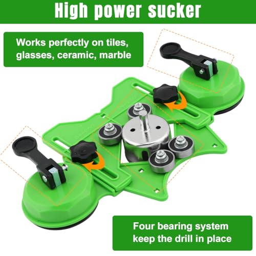 Diamond Hole Saw Kit,16 PCS Tile Hole Saw Kit with Double Suction Cup Guide