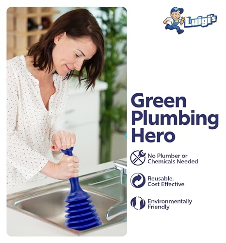 Luigi's Toilet & Sink Plunger Set - Blue - color: Blue - Toilet and Sink Set