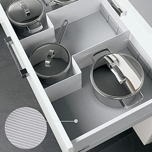 Shelf Liner, Non-Slip Cabinet Liner, Washable Oil-Proof for Kitchen Cabinet, Shelves, Refrigerator, Storage, Desks, 17.5 Inches x 10 FT, Non Adhesive Drawers Liner (17.5 Inches x 10 FT)… Clear - size: 17.5"W x 120"L