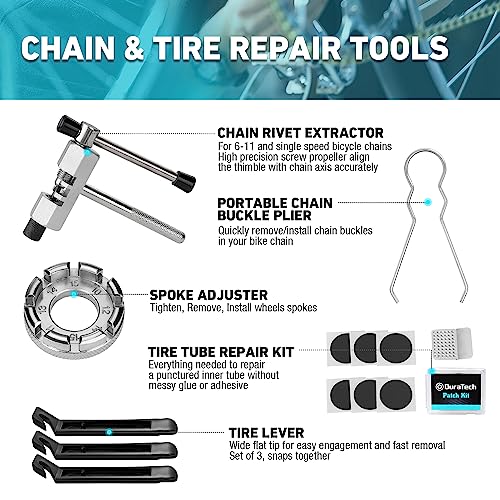 DURATECH 31 Pieces Bicycle Tool Kit, Bike Repair Tools with Storage Box