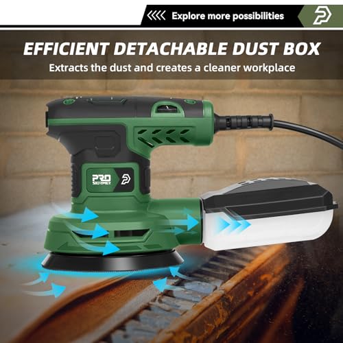 Prostormer 5-Inch Random Orbital Sander with 21PCS Sandpapers - color: Green
