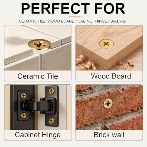 50pcs 6×14mm Short Expansion Screw Set for Cabinet Hinge Repair & Stripped Thread Restoration,Wall Anchors with Screws, Fits 6mm Holes in Tile, Stone, Wood