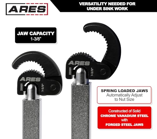 ARES 33001 11-16-In Telescopic Basin Wrench - Adjustable 1-3/8-In Jaw - size: Telescopic Basin Wrench