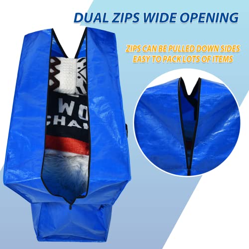 Extra Large Storage Bags, 57 Gallon XXL Jumbo Large Moving Bags Heavy Duty - color: Blue - 1 PACK, size: 42" X 23" X 13.5"
