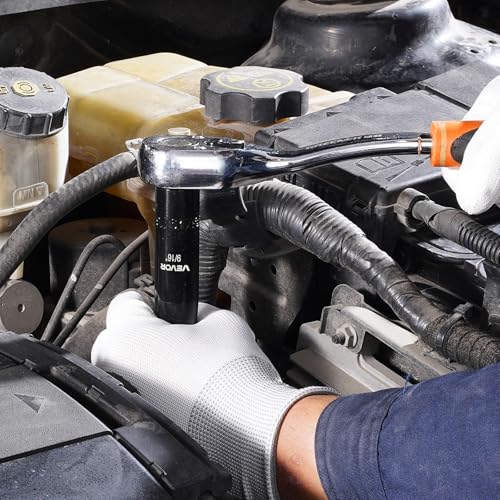 VEVOR 3/8" Drive Impact Socket Set, 48-Piece, Deep & Shallow Kit - size: 3/8" 48PCS