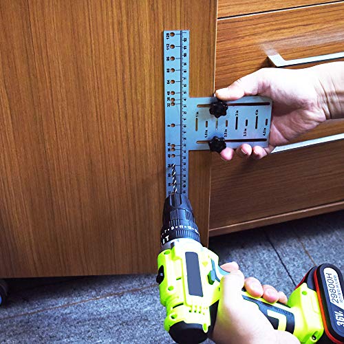 Mousike Cabinet Pull Metal Template， Handle Drill Mounting Template for Cabinet Doors and Drawers(Silver,1Pack)