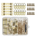 251 Pcs Picture Hanging Kit Gold Heavy Duty Picture Hangers Hardware - color: Gold