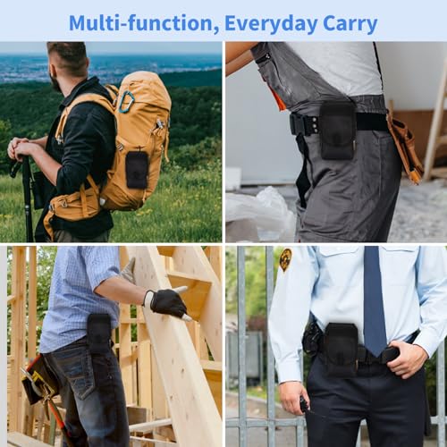 Belt Tool Pouch, Multitool Organizer Electrician Holster Nylon Tactical Pocket Attachment Utility Sheath Bag Tradesman Pro Maintenance Tool Sleeve for EDC Gears Cellphone - color: Black