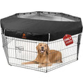 PJYuCien Playpen Top Cover for 24'' Width 8 Panel Pen, Black - color: Only Black Top Cover, Adhesive Tape Connections