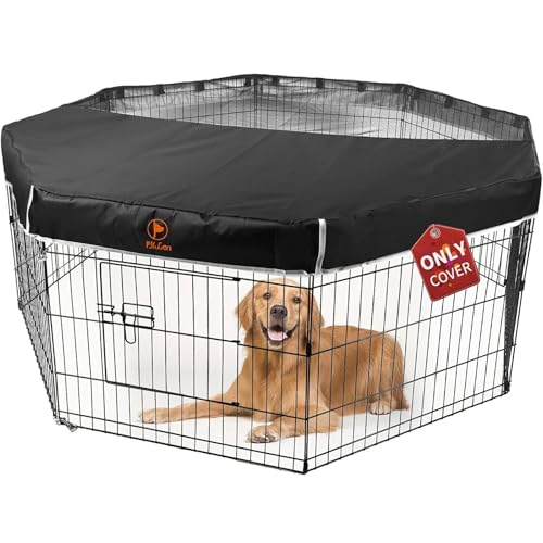 PJYuCien Playpen Top Cover for 24'' Width 8 Panel Pen, Black - color: Only Black Top Cover, Adhesive Tape Connections