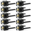 Probrico Interior Door Handles with Lock, Matte Black Privacy Levers for Bedroom Bathroom, Heavy Duty Square Reversible Lockset, 10 Pack - color: Matte Black