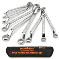 HORUSDY 9-Pieces Metric Offset Box Wrench Set with Rolling Pouch, 50-Degree, Metric 6-24mm, CR-V Steel - style: 9pcs Metric Offset Box Wrench Set