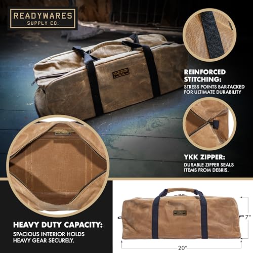 Readywares 20" Utility Bag | Waxed Canvas Large Heavy Duty Tool Bag - size: 20" Utility Bag