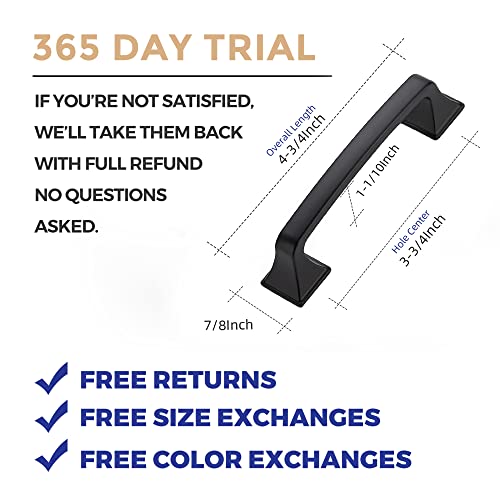 Ravinte Matte Black Cabinet Handles Cabinet Pulls, 3-3/4 Inch, 10 Pack - color: Matte Black, size: 3-3/4 Inch Hole Center