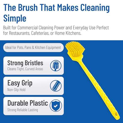 SPARTA 20 Inch Floater Scrub Brush, Polybutylene Bristles, Yellow