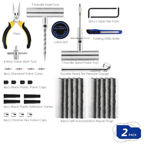 AUTOWN Flat Tire Repair Kit 68pcs 2-Pack, Tire Plug Kit to Fix Punctures - size: 68pcs 2-Pack