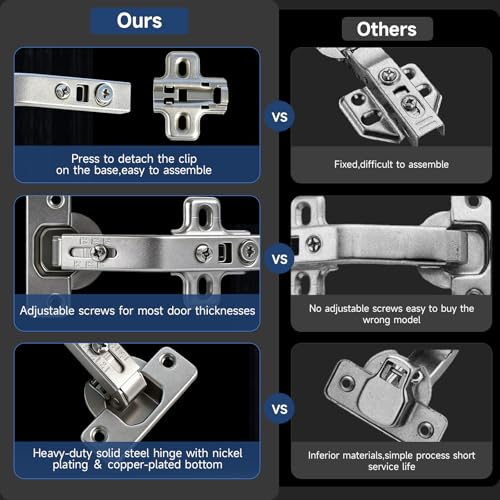 HJ 135 Degree Corner Cabinet Hinges, 2 Pack Lazy Susan Hinges, Corner Kitchen Cabinet, Cupboard Folded, Folden Door,Replacement Hardware,35mm Cup, 3D/6-Way Adjustable - size: 135°