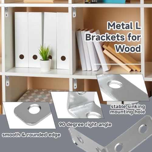 Luomorgo L Bracket Corner Braces 1.5 Inch, Zinc Plated, 20PCS - size: 1.5 Inch Zinc Plated
