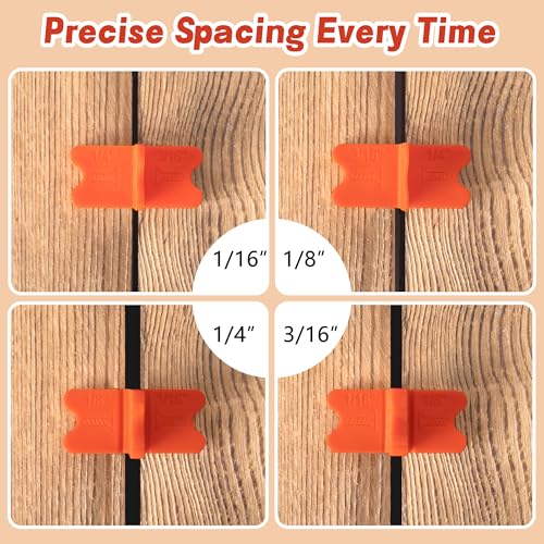 8 Pcs ABS Deck Spacer Tool, 4 Thicknesses Orange Deck Board Spacers - color: Orange-8