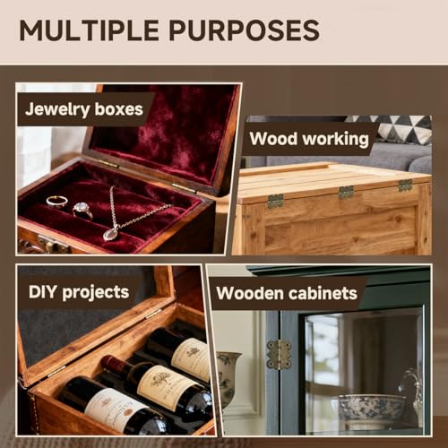 LEFTSTARER 40Pcs 1.2In Antique Cabinet Door Hinges, 20pcs latches with Screws, Bronze Butterfly Style, Small Hinges for Crafts Cabinet Wooden Jewelry Boxes (B.40 Butterfly Hinges + 20 B latches) - color: B.40 Butterfly hinges + 20 B latches