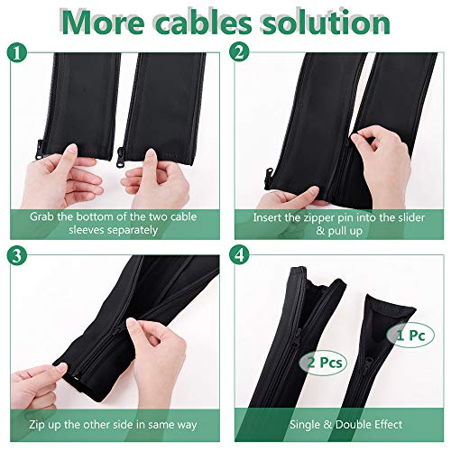 StangH Cable Management Sleeves for Wires 19 Inch, 4 Pieces -Black - color: Black, size: 19"L x 3.5"W-4PACKS