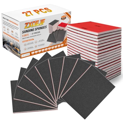 27 PCS 3x4 Inch Sanding Sponge, 800 Grit Sandpaper Pads Sanding Blocks Set - color: 800 Grit
