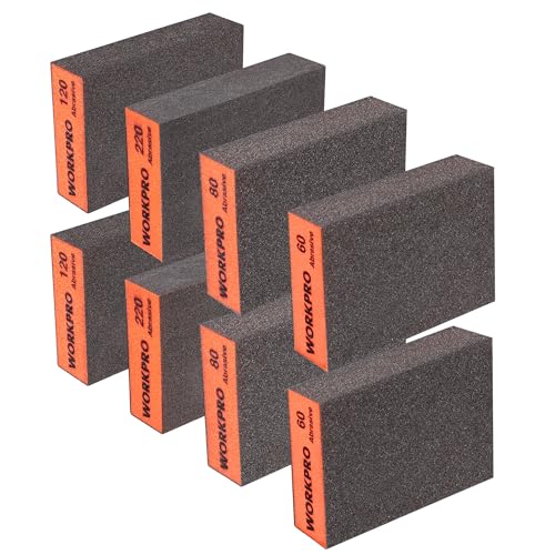 WORKPRO Sanding Sponge, 8 Pack Wet and Dry Dual-use Sanding Block