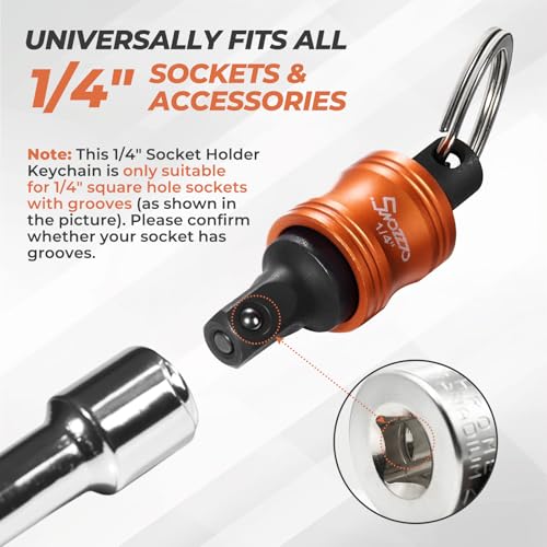 1/4" Socket Holder Keychain 5PCS Set,Drive Quick-Release & Lock Organizer - size: 5PCS-1/4'