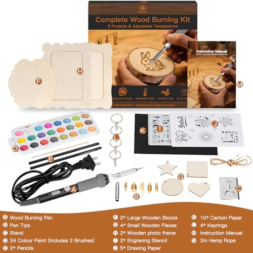Wood Burning Kit - All-in-One Wood Burning Tool Pen Wood Burner Kit