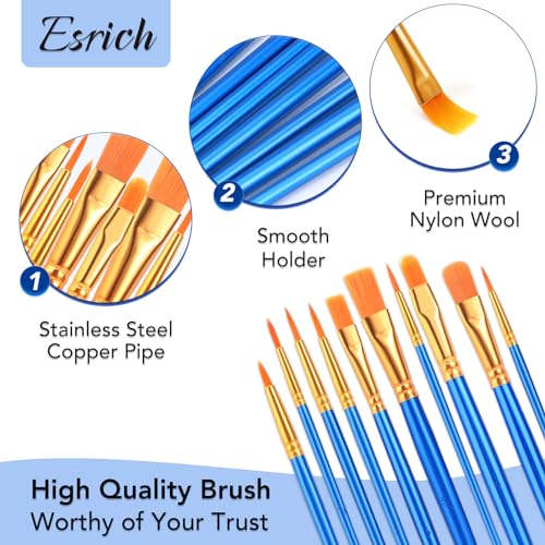 ESRICH 100PCS Paint Brushes, Paint Brush for Acrylic Painting - color: Blue, size: 100