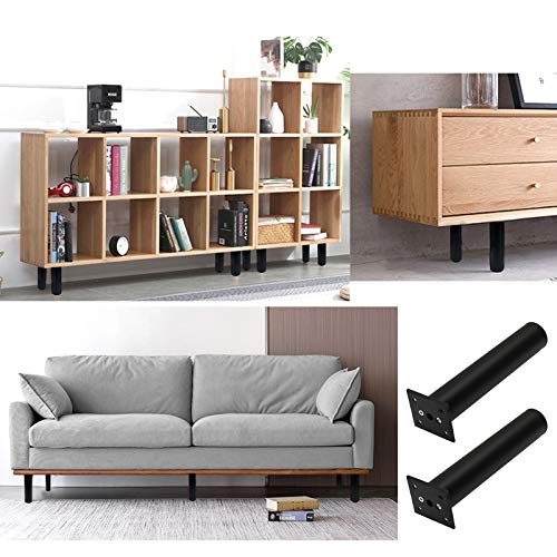 4-Pack Adjustable Aluminum Alloy Furniture Legs 8" Height Black - color: Black, size: 8 Inch