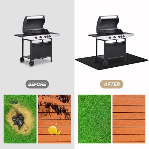 30 x 48inch Grill Mat for Outdoor Grill,Double-Sided Fireproof Grill Pad,Perfect for Outdoor Barbecue Spots,Fireproof, Waterproof, and Oilproof BBQ Protector for Decks and Patios - size: 30*48inch