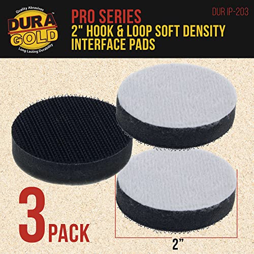 Dura-Gold Pro Series 2" x 10mm Soft Density Interface Pad, 3 Pack - Hook & - style: 2" - No Hole