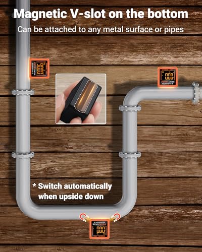 Mini Digital Angle Finder & Inclinometer, Magnetic Torpedo Level - color: Tangerine