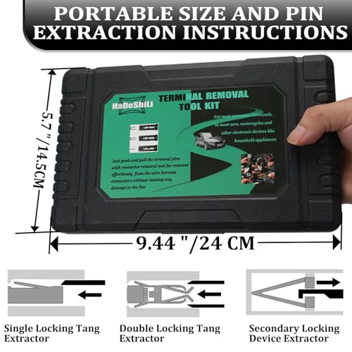 41 Pcs Terminal Pin Removal Tools with Blow-Molded Case, Black - color: Black