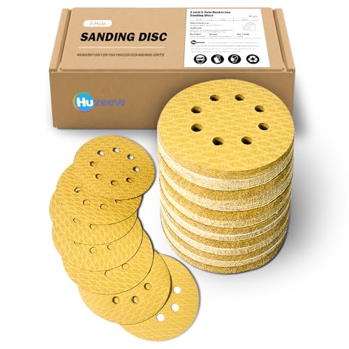 130Pcs 5 Inch 8-Hole Hook&Loop Sanding Discs, 220 Grit Diamond Yellow Sand, Dust-Free/Wear-Resistant, Latex Paper Base (No Fray), 135G Backing for Wood/Metal/Auto, DIY & Pros - style: 5inch-8Hole