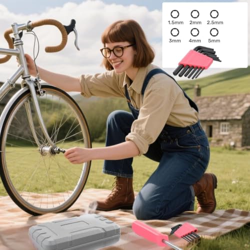 24Pcs Pink Women Portable Hand Tool Kit for Home DIY Repair