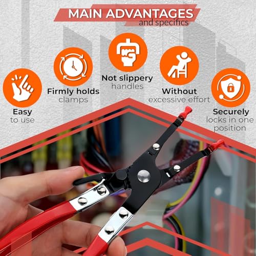 Car Wire Soldering Pliers, 9.5 Inch, Carbon Steel & Non-Slip Rubber Grip - color: Black & Red Soldering Aid Pliers Grip