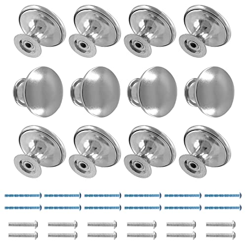 Silver Cabinet Knobs 1.18" Diameter, 12 Pcs - color: Silver, size: 12 Pack