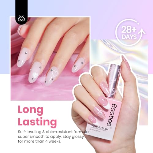 Beetles Nude Pink Gel Nail Polish, 6 Colors 15ML Full Size Jelly Nail Gel - color: 15ML*6-Ultimate Monochrome