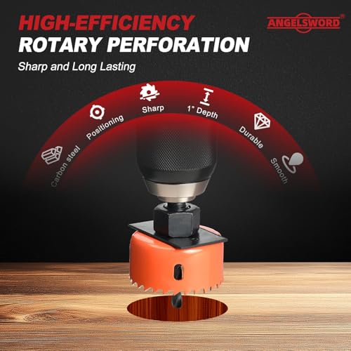 ANGELSWORD Hole Saw Set 22 PCS Double-Ground Teeth Hole Saw Kit, Hole Saw Drill Bit Kit, 3/4"-6" (19-152mm) 13 PCS Saw Blades, for Drywall, Soft Wood, Plywood, Plastic, PVC
