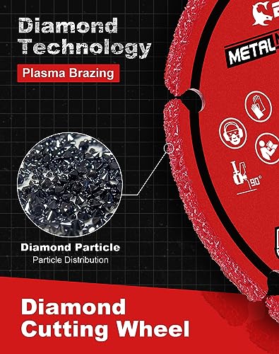 EZARC Diamond Cutting Wheel 4 1/2 x 7/8 Inch for Metal, Cut Off Wheel with 5000+ Cuts on Rebar, Steel, Iron and INOX - style: 4 1/2 x 7/8 Inch